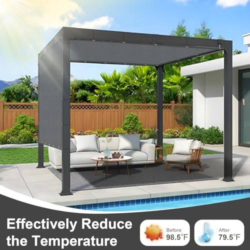 LOVE STORY 8x20 FT Sun Shade Cloth with Grommets for Patio, Dark Grey - Image 3