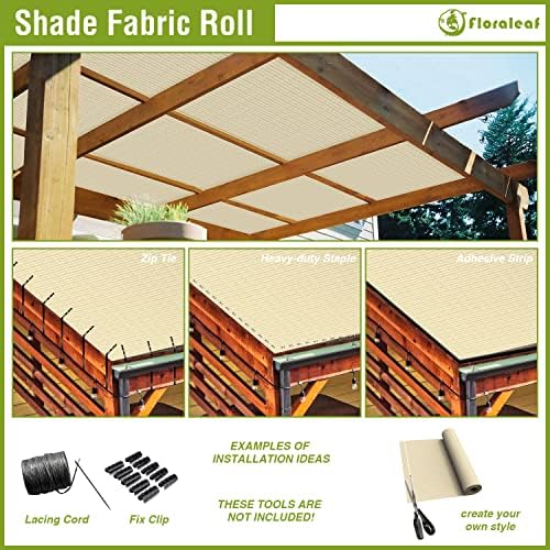 08' × 15' Sun Shade Cloth Outdoor 95% UV Block Sunblock Shade Cover Fabric Roll Privacy Screen Fence for Pergola, Carport, Patio, Deck, Awning, Garden, Yard, Balcony, Backyard, Beige - Image 4