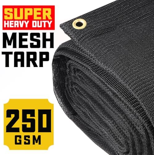Core Tarps 60% Black Shade Cloth with Grommets - 5 X 20 FT Heavy Duty Mesh Tarp - Sun Shade Cloth for Garden Vegetables Plants Greenhouse Outdoors Backyard Fences Dump Trucks Patio Mesh Shade Tarp - Image 2