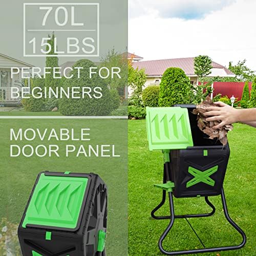 SQUEEZE master Light Weight Tumbling Compost Bin-Single Chamber Compost Tumbler 18.5 Gallon/70L - Image 6
