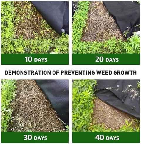 HOOPLE 4FT*100FT Premium Landscape Fabric Weed Barrier, Durable & Heavy-Duty, Thick Weed Barrier Fabric, Easy Setup & Superior Weed Control (4ft*100ft fold) - Image 4
