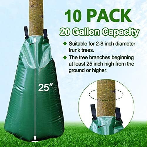 Tanzfrosch 10 PCS 20 Gallon Tree Watering Bags Reusable Heavy Duty Slow Release Tree Irrigation System for Trees, Premium PVC Tree Drip Irrigation Bags - Image 4