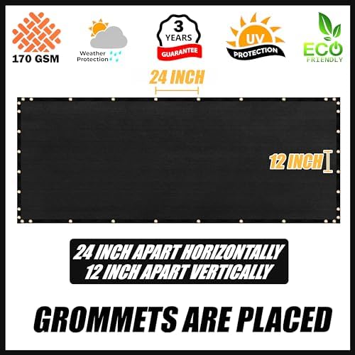 Royal Shade 6' x 89' Black Fence Privacy Screen, 90% Blockage Windscreen - Image 4