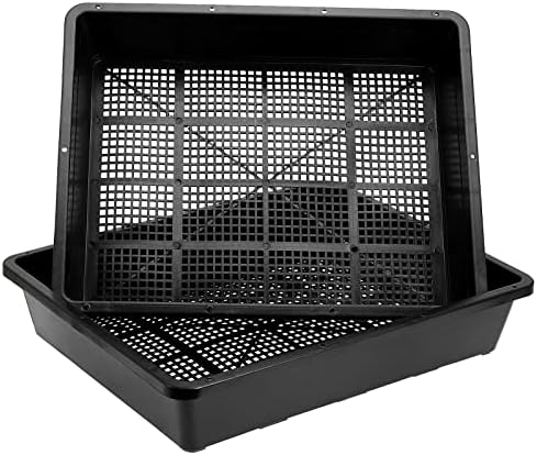 MOUYAT 14 Pack 15 x12 Inch Seed Starter Trays, Plastic Mesh Bottom Growing Trays, Plant Germination Trays for Microgreens, Soil Blocks, Wheatgrass, Hydroponic and Fodder Systems, Black - Image 5