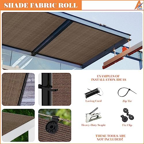 8' x 109' Sun Shade Roll Sun Shade Sunlight Blockage Cover for Outdoor Backyard Patio Pergola Greenhouse Plants (Brown) - Image 7