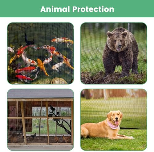 Protection Cover 12 Ft. x 12 Ft. Garden Netting with Grommets Anti Squirrels, Rabbits, and Other Animals and Hail Perfect for Garden Plants Fruit Trees Pond Protection - PP1212KK - Image 5