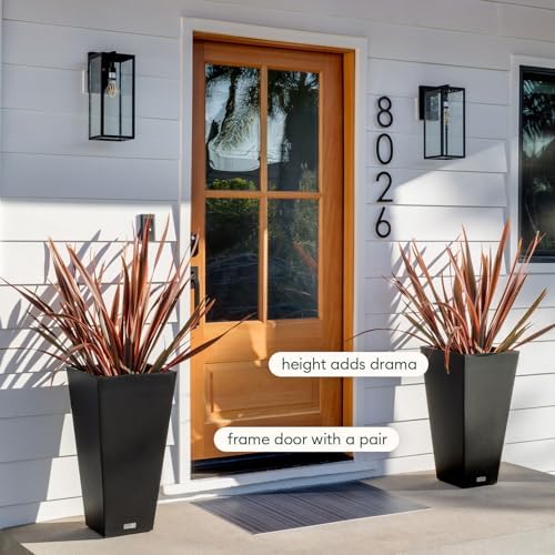 Veradek Pure Series Taper Planter - Tall Tapered Outdoor Planter with Shelf - Image 4
