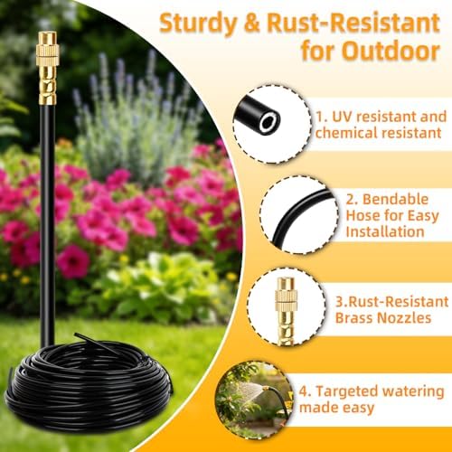 200FT Drip Irrigation System, 2026 Upgrade Garden Watering Kit with 32pcs 360° Adjustable Copper Nozzles, High-Flow DIY Sprinkler System for Large Gardens, Farms, Greenhouses, Lawns (200 ft) - Image 2