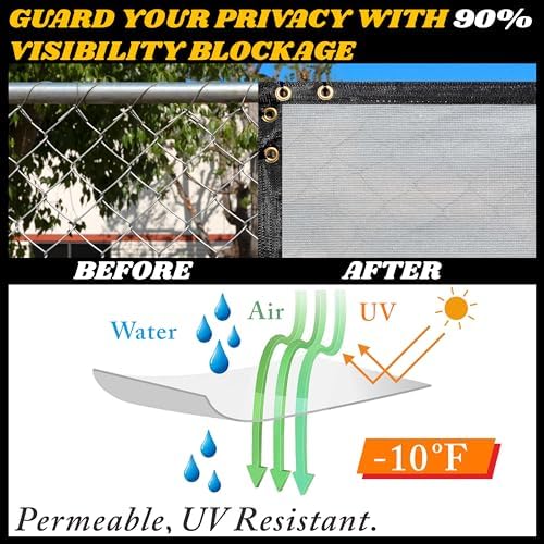 Royal Shade 6' x 116' Gray Fence Privacy Screen, 90% Blockage Windscreen - Image 3
