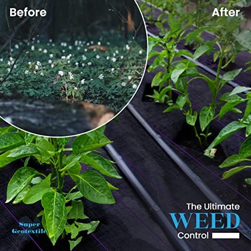 Super Geotextile Professional 5oz Geotextile Weed Barrier Fabric - Heavy Duty Landscape Fabric for Gardening, Landscaping, Weed Fabric (10x100) - Image 6