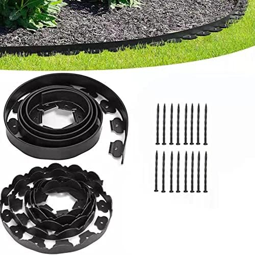 Garden Edging，20ft Landscape Edging with 20 Spikes for Lawn 2 Inch Tall(Black, 20FT) - Image 4