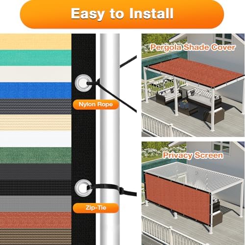 Artpuch 90% Sun Shade Cloth, 10 x 15 FT Pergola Shade Cover Canopy with Grommets, Sun Screen Fabric Tarp for Patio, Outdoor, Garden, Backyard, Rust Red - Image 5