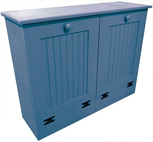 Sawdust City Dual Tilt-Out Wooden Waste Bin (Solid Williamsburg Blue) - Image 2