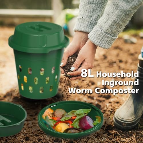 6-Pack Inground Worm Farm, Outdoor Worm Composting Bin, 8L - Image 5