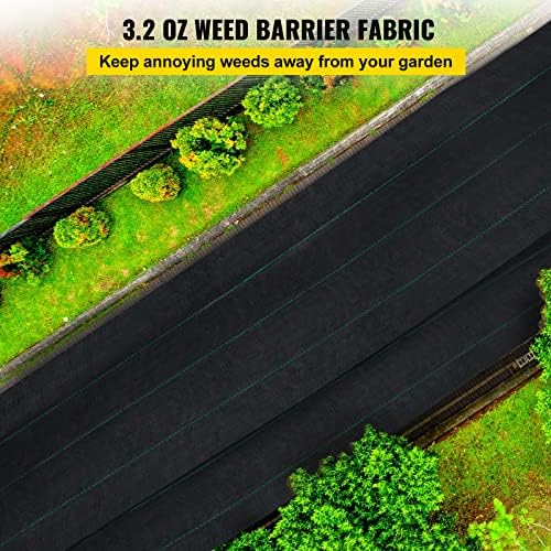 Happybuy 6.5FTx330FT Premium Weed Barrier Landscape Fabric Heavy Duty 3.2OZ, Woven Weed Control Gardening Mat, High Permeability Good for Flower Bed, Geotextile Fabric, Driveway Fabric, Ground Cover - Image 2