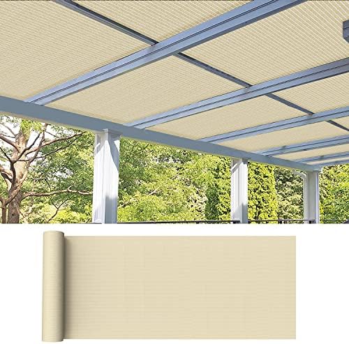 08' × 50' Sun Shade Cloth Outdoor 95% UV Block Sunblock Shade Cover Fabric Roll Privacy Screen Fence for Pergola, Carport, Patio, Deck, Awning, Garden, Yard, Balcony, Backyard, Beige - Image 2