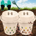2-Pack Underground Worm Composter, Worm Compost Bin for Garden, 8L by TOPXIAN