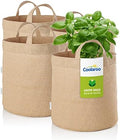 Coolaroo 4-Pack 5 Gallon Heavy Duty Plant/Vegetable/Herb/Fruit Breathable Fabric Grow Planter Pot Bags with Handles, Desert Sand by Coolaroo