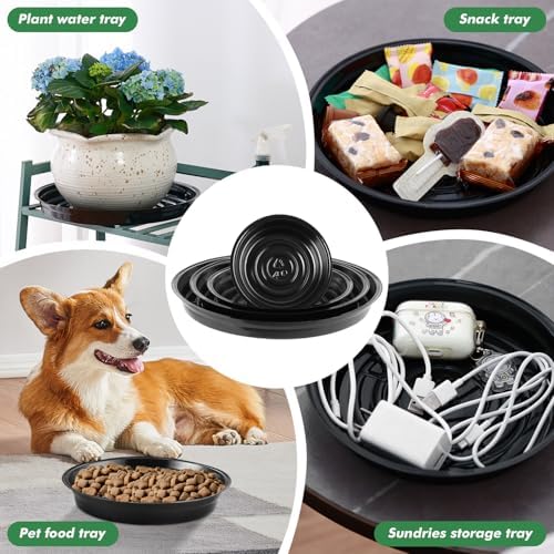 20 Pack 12 Inch Plant Saucer, Large Plastic Plant Saucers for Indoors Outdoor, Black Plant Tray for Pots Plant Water Catcher Tray, Flower Pot Saucers Bulk Plant Drip Trays for Potted Plants - Image 6