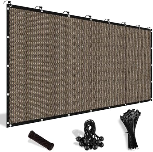 Shade&Beyond 90% Sun Shade Cloth with Grommets, 8' X 20' Pergola Shade Cover Canopy, Mesh Tarp Sun Screens for Patio, Outdoor, Garden, Backyard, Mocha by ShadeBeyond