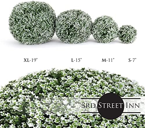 Artificial Baby's Breath Topiary Balls for Outdoor Decor - 15", 1-Pack - Image 5