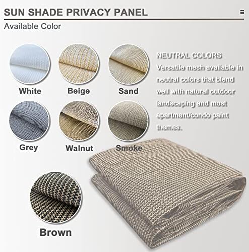 Alion Home Sun Shade Panel Privacy Screen with Grommets on 4 Sides for Outdoor, Patio, Awning, Window Cover, Pergola (12' x 4', Mocha Brown) - Image 6
