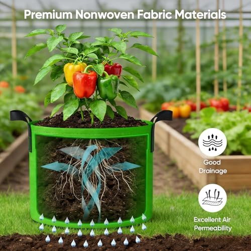 20 Gallon Potato Grow Bags: 5 Pack Colorful Gardening Supplies Fabric Pots - Image 5