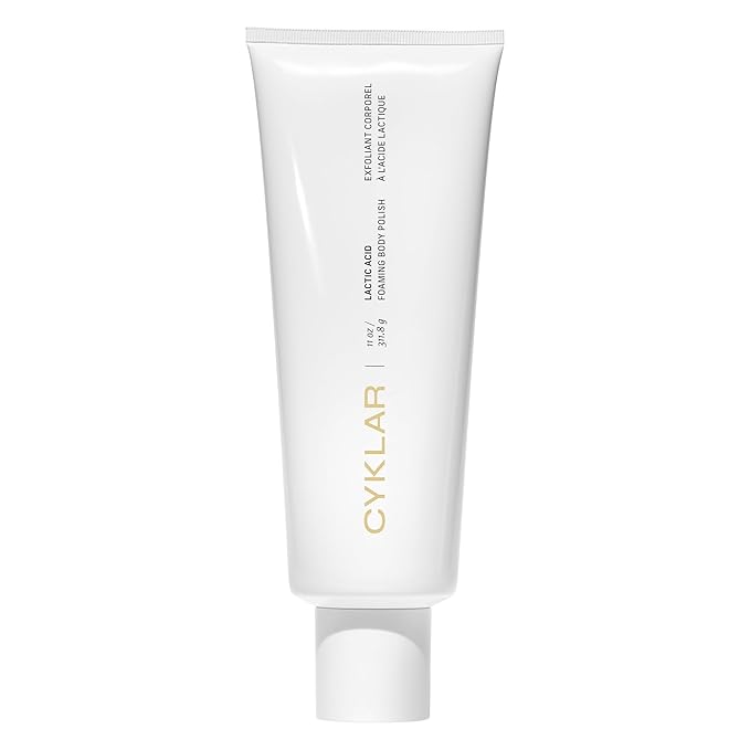 Cyklar Lactic Acid Body Polish – Chemical Exfoliator with AHAs & Volcanic Pumice – Added Glycerin for Skin Hydration – Fragrance-Free, 11 fl oz
