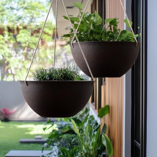 LA JOLIE MUSE Hanging Planter Baskets for Outdoor Plants, Set of 2, 13 Inch - Image 2