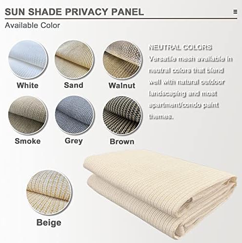 Alion Home Sun Shade Panel Privacy Screen with Grommets on 4 Sides for Outdoor, Patio, Awning, Window Cover, Pergola (6' x 5', Banha Beige) - Image 6