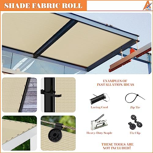 8' x 86' Sun Shade Roll Sun Shade Sunlight Blockage Cover for Outdoor Backyard Patio Pergola Greenhouse Plants (Beige) - Image 7