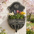 Vintage Rustic Wall Planter Distressed Decor Iron Hanging Plant Basket Shabby Metal Wall Mounted Flower Holder Pot Stand for Indoor Outdoor Home Balcony Patio Farmhouse Garden Decorative Bird Black by Unknown