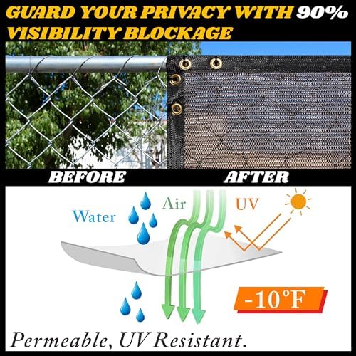 Royal Shade Custom Size 6' x 71' Brown Fence Privacy Screen Windscreen Cover Netting Mesh Fabric Cloth - Cable Zip Ties Included (We Make Custom Size) - Image 3