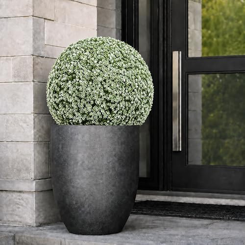 Artificial Baby's Breath Topiary Balls for Outdoor Decor - 15", 2-Pack by 3rdStreetInn