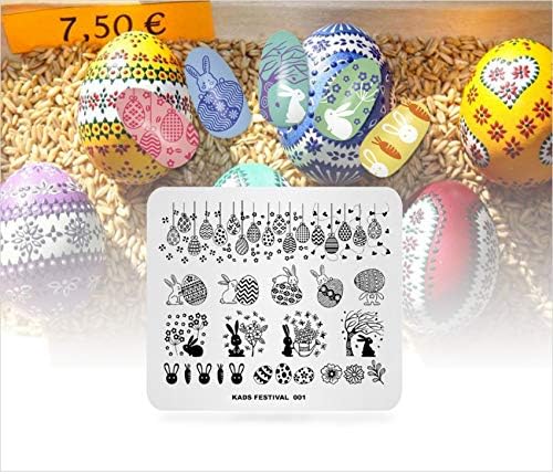KADS 5Pcs/Set Nail Art Stamping Plate Nail Art Template Decoration Tool Flower Rabbit Kiss Heart Image Plate