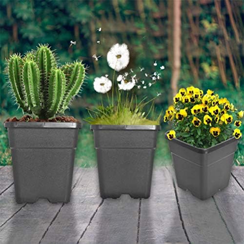 Square Nursery Pots Plant Pots Grow Pots Nursery Container for Planting Soil Plants 0.63 Gallon 10Pcs - Image 7