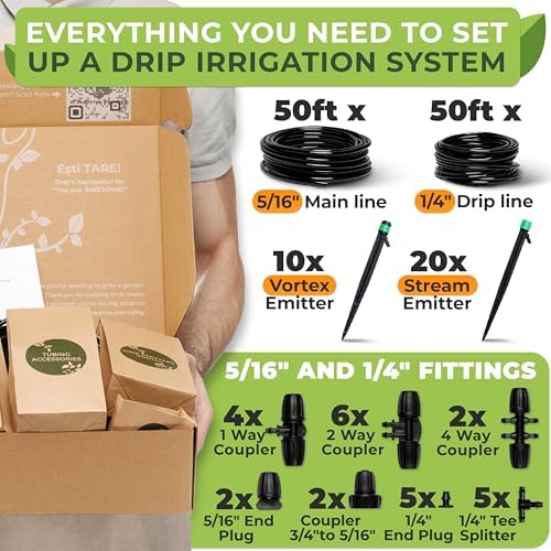 CARPATHEN Drip Irrigation System Kit for Garden Watering, Sprinkler, 100 ft - Image 3