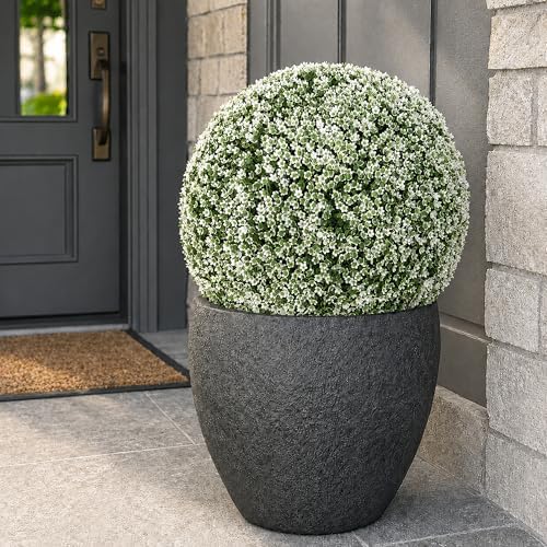 Artificial Baby's Breath Topiary Balls for Outdoor Decor - 19", 4-Pack by 3rdStreetInn