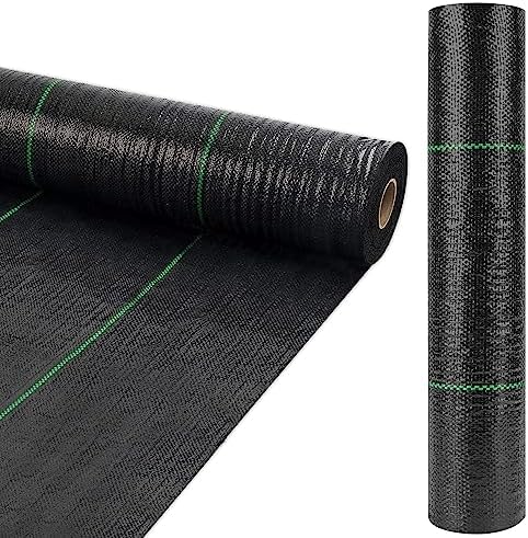 6ft x 300ft Weed Barrier Landscape Fabric Heavy Duty Premium Weed Control Fabric Durable & Eco-Friendly Weed Block Gardening Mat (3.2oz) (LTTY-W6-300) by GRASSCLUB