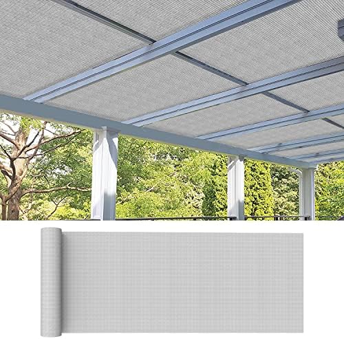 8'×45' Sun Shade Cloth Outdoor 95% UV Block Sunblock Shade Cover Fabric Roll Privacy Screen Fence for Pergola, Carport, Patio, Deck, Awning, Garden, Yard, Balcony, Backyard, Light Gray - Image 2