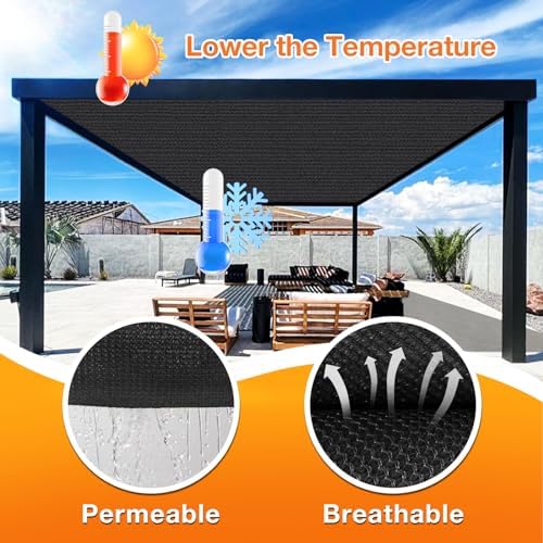 Artpuch Outdoor Pergola Shade Cover 14x24 FT Sun Shade Cloth with Grommets Black 90% UV Protection Canopy Patio Privacy Screen (Customized Available) - Image 4