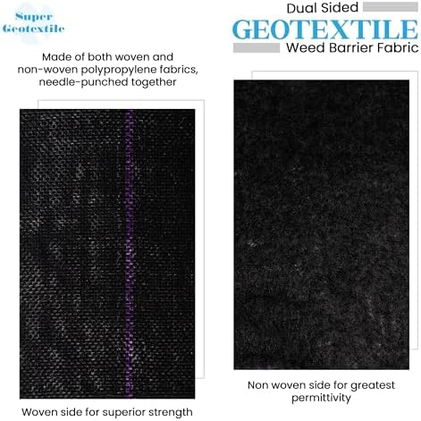 Super Geotextile Professional 5oz Geotextile Weed Barrier Fabric - Heavy Duty Landscape Fabric for Gardening, Landscaping, Weed Fabric (10x100) - Image 3
