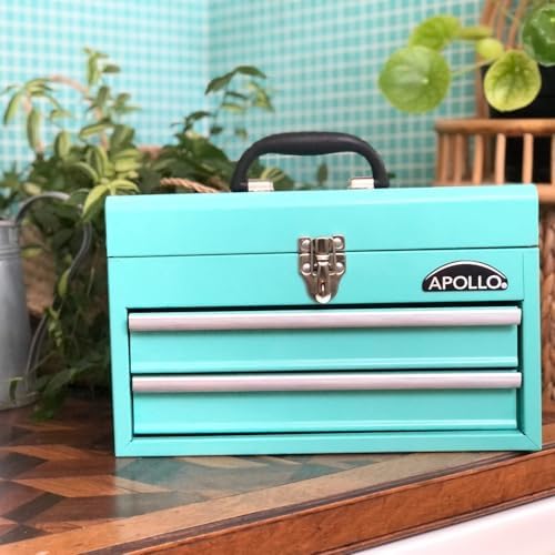 Apollo Tools 14 Inch Steel Tool Box, Aqua Green DT5010-GR - Image 5