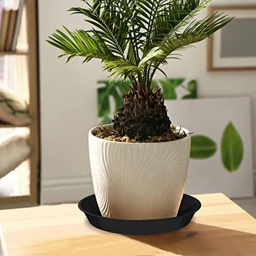 6 Pack Plant Saucer 4 6 8 10 12 14 16 18 20 22 Inch Plastic Plant Tray, Sturdy and Durable Flower Pot Container Accessories Plant Pot Saucers for Indoor and Outdoor (12 Inch, Black) - Image 6