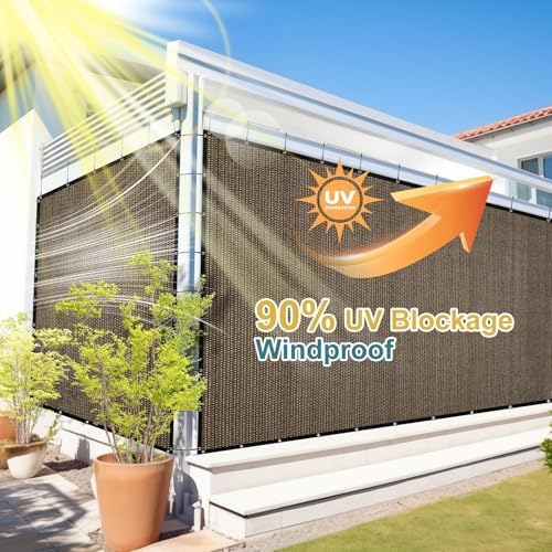 Shade&Beyond 90% Sun Shade Cloth with Grommets, 8' X 20' Pergola Shade Cover Canopy, Mesh Tarp Sun Screens for Patio, Outdoor, Garden, Backyard, Mocha - Image 2