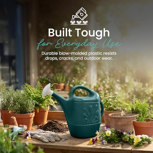 Union Products Watering Can, 2 Gallon Plastic Gardening Water Jug with 2 Handles for Garden, Indoor Plants, and Outdoor Flower Pots, Green - Image 2