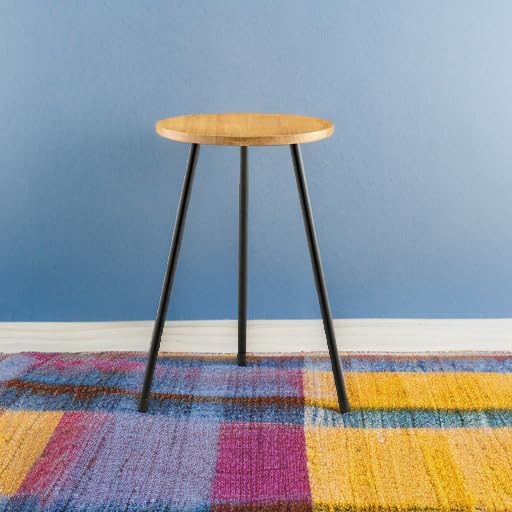 KINNARY Tall Plant Stand, Mid Century Wood Indoor Plant Stand Plant Table for Flower Pots, Metal Plant Holder, Modern Home Decor Small Round Side End Table (11.8"x20") - Image 2
