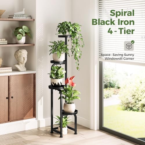 Bamworld Tall Plant Stand Indoor Outdoor Corner Metal Flower Pot Stands - Image 4