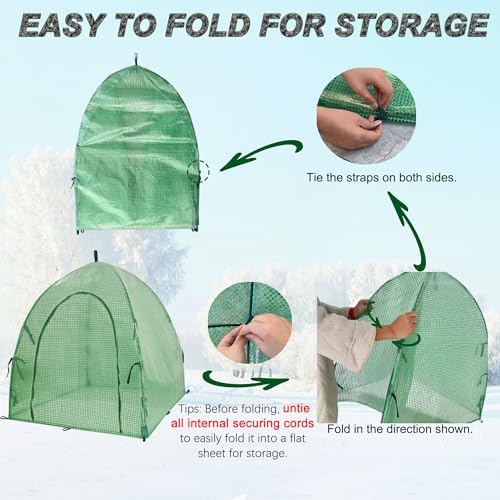 40″*40″*31″ Winter Plant Warm Covers - Raised Bed Cover, Garden Row Accelerator, Warm Tent Freeze Protection Humidity Domes for Germination, Seedling Propagation Protecting Plants from Animals 2 PCS - Image 5