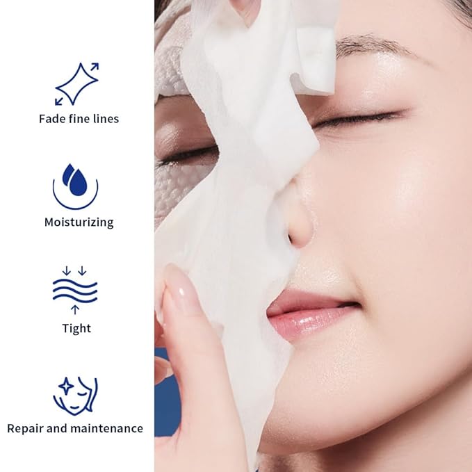 Full-Spectrum Hyaluronic Acid Face Mask – Deep Hydration & Anti-Wrinkle Lifting Sheet Mask, Plumping & Firming Treatment for Fine Lines, Elasticity Boosting Hydrating Facial Mask-5ea